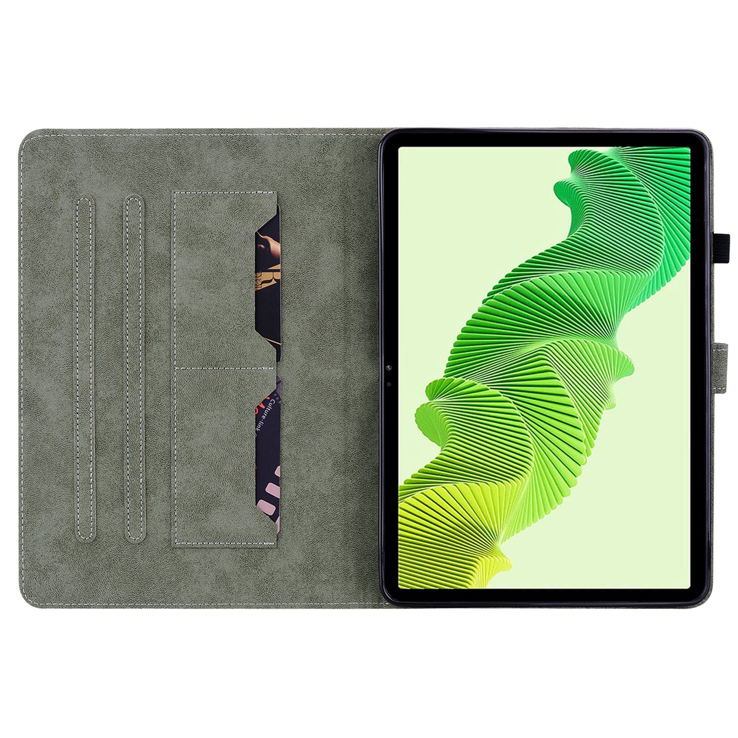 For Realme Pad 2 PU Leather Case Imprinted Card Holder Tablet Stand Cover