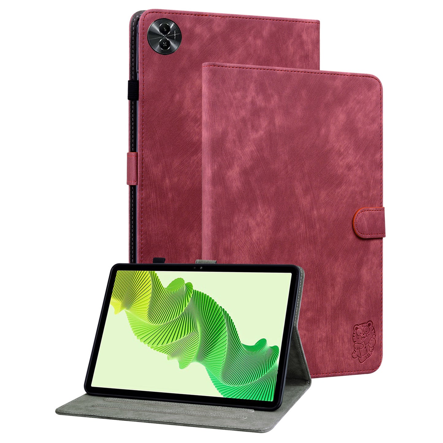 For Realme Pad 2 PU Leather Case Imprinted Card Holder Tablet Stand Cover