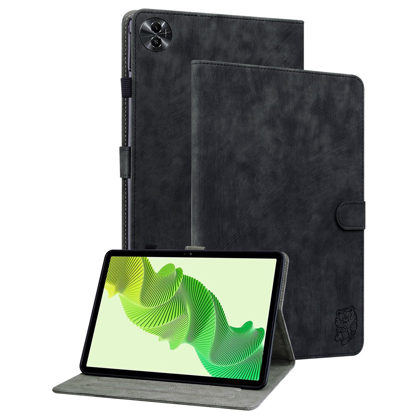 For Realme Pad 2 PU Leather Case Imprinted Card Holder Tablet Stand Cover