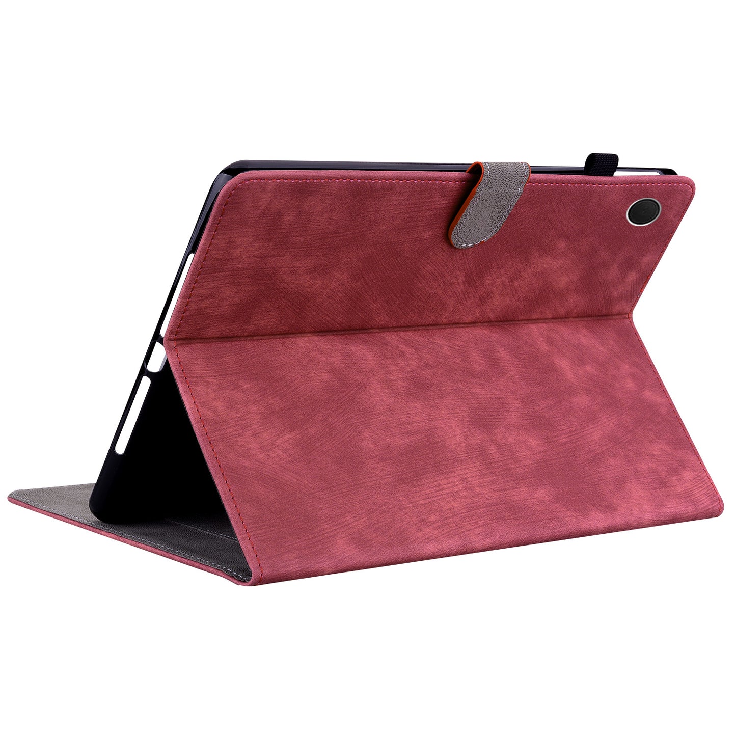 For Samsung Galaxy Tab A9 Leather Cover Cute Tiger Imprint Adjustable Stand Tablet Case