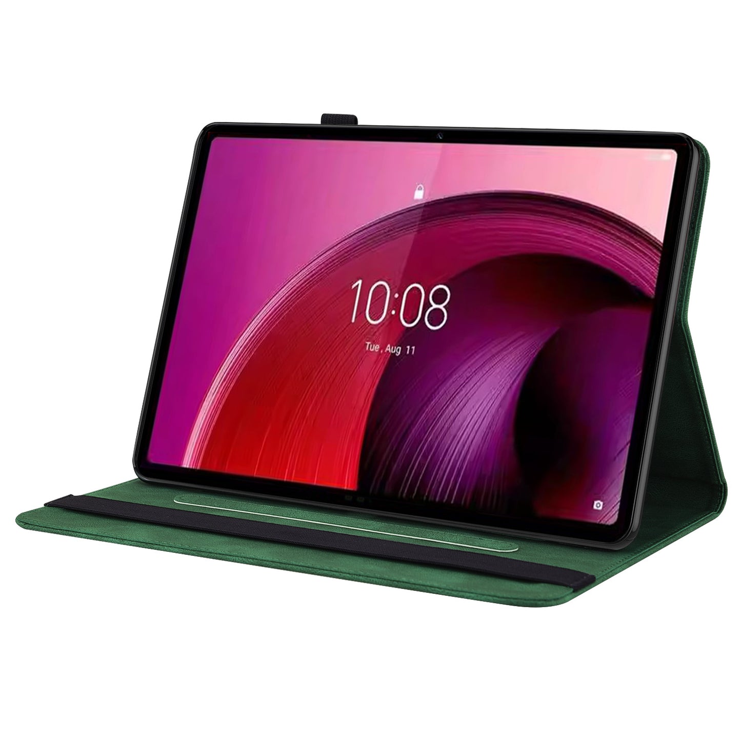 For Lenovo Tab M10 5G PU Leather Case Stand Card Holder Imprinted Tablet Cover