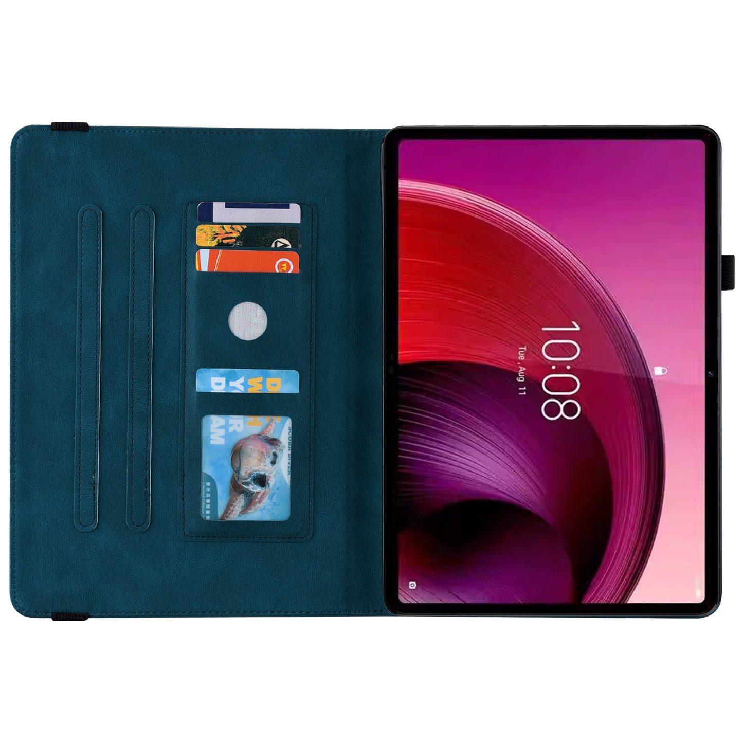 For Lenovo Tab M10 5G PU Leather Case Stand Card Holder Imprinted Tablet Cover