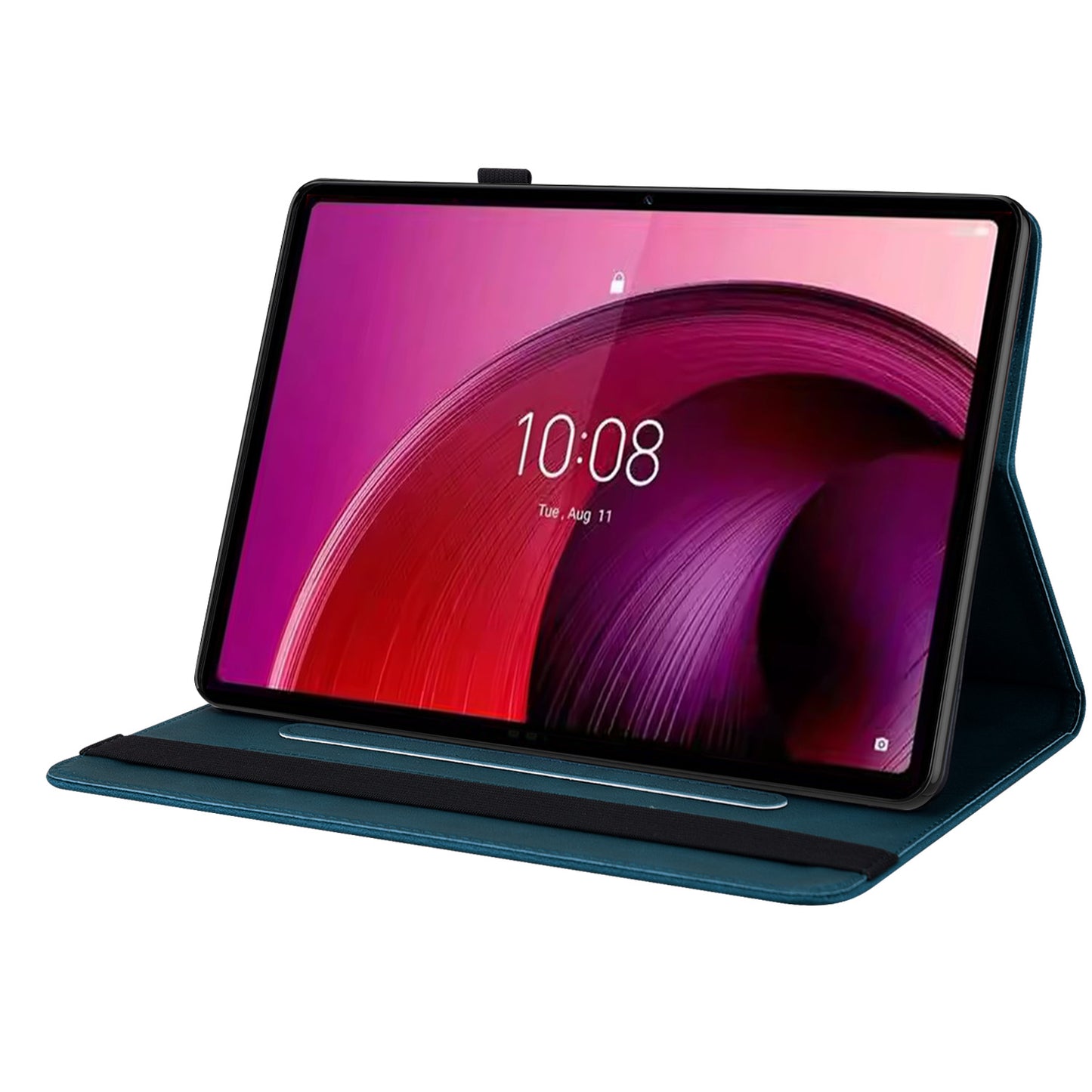 For Lenovo Tab M10 5G PU Leather Case Stand Card Holder Imprinted Tablet Cover