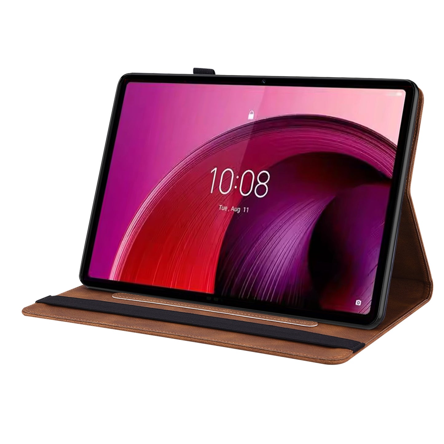 For Lenovo Tab M10 5G PU Leather Case Stand Card Holder Imprinted Tablet Cover