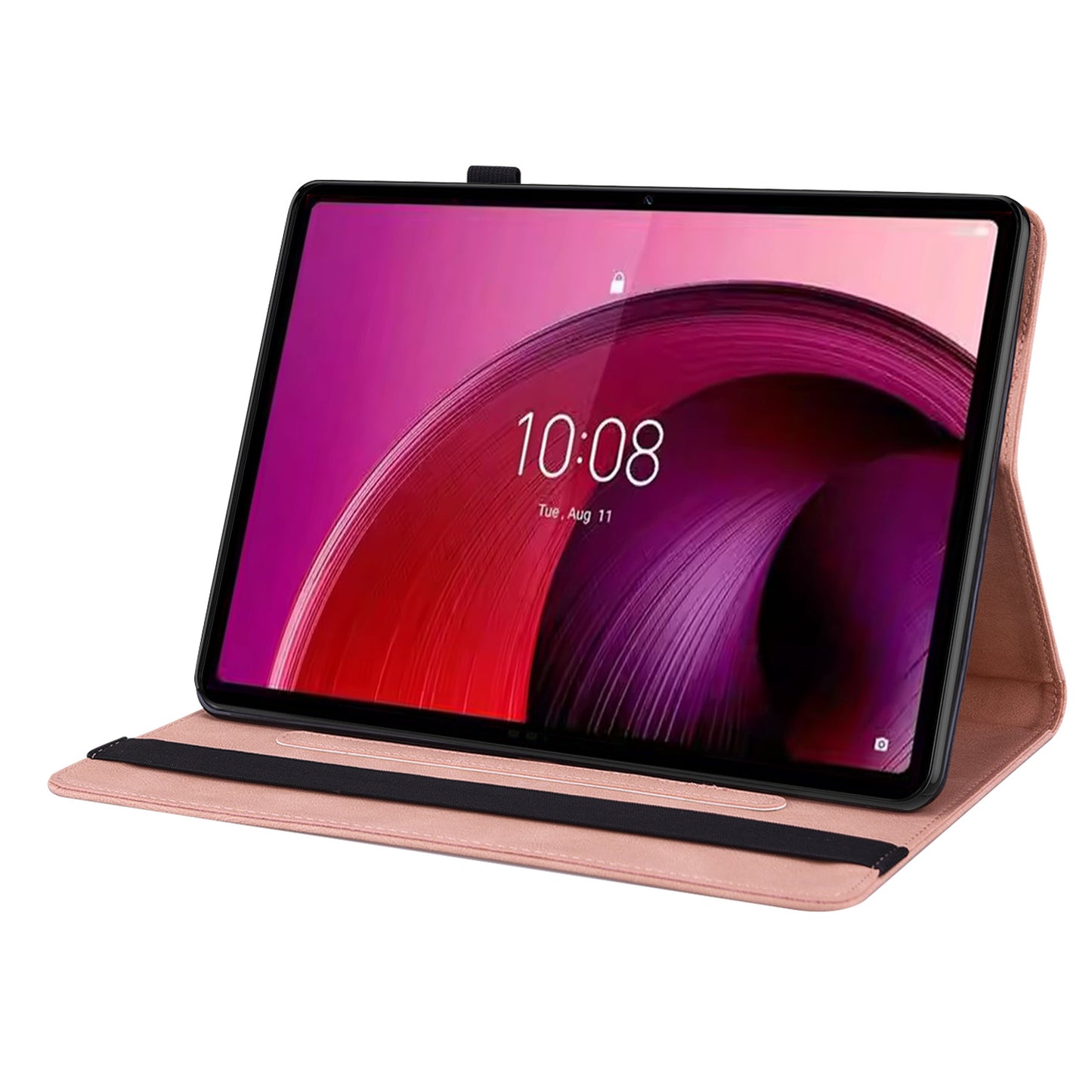 For Lenovo Tab M10 5G PU Leather Case Stand Card Holder Imprinted Tablet Cover