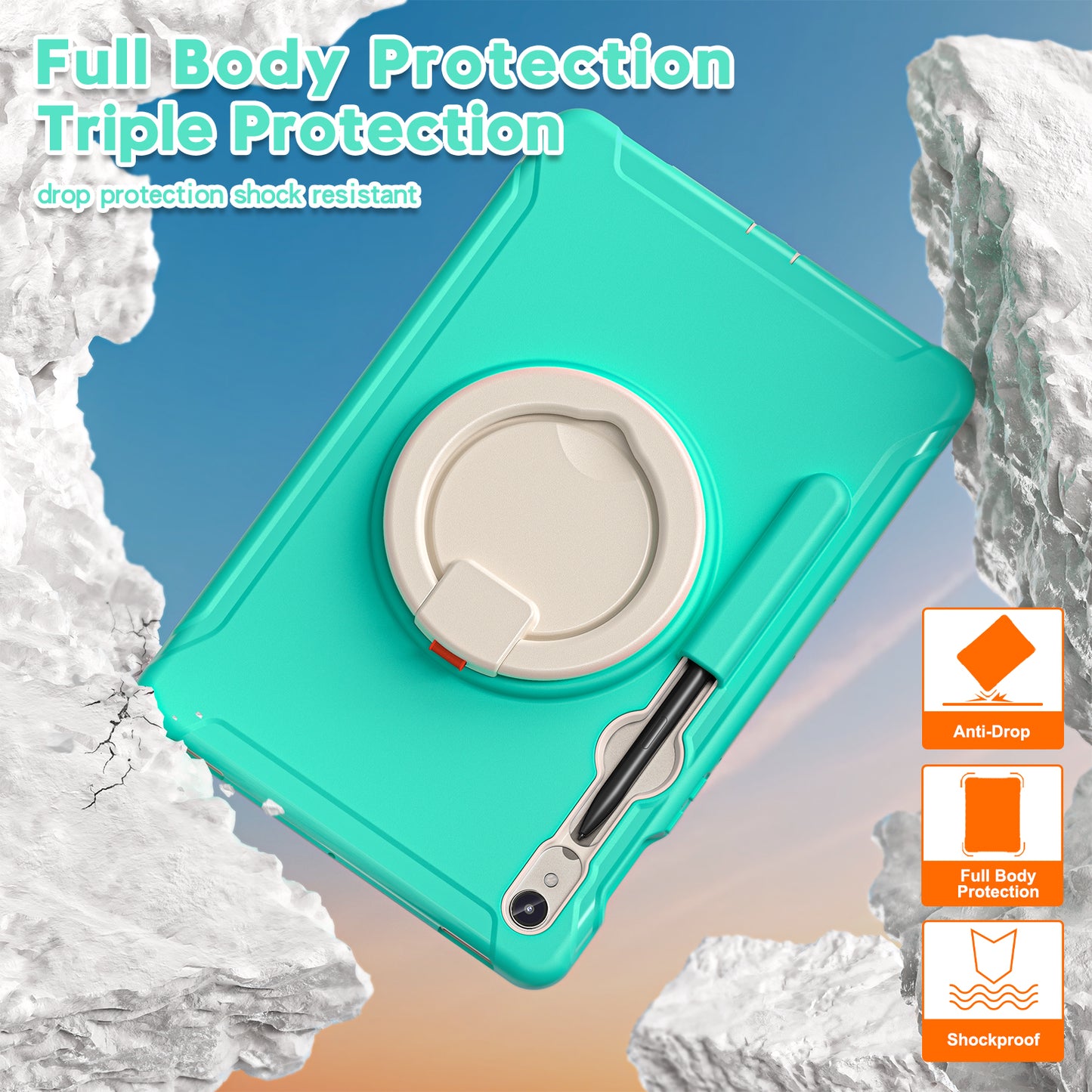 For Samsung Galaxy Tab S9 FE / S7 T870 / S8 X700 / S9 X710 Case Kickstand Tablet Cover with Pen Slot