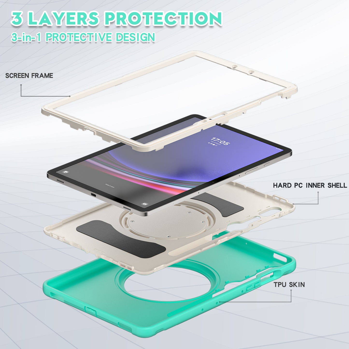For Samsung Galaxy Tab S9 FE / S7 T870 / S8 X700 / S9 X710 Case Kickstand Tablet Cover with Pen Slot