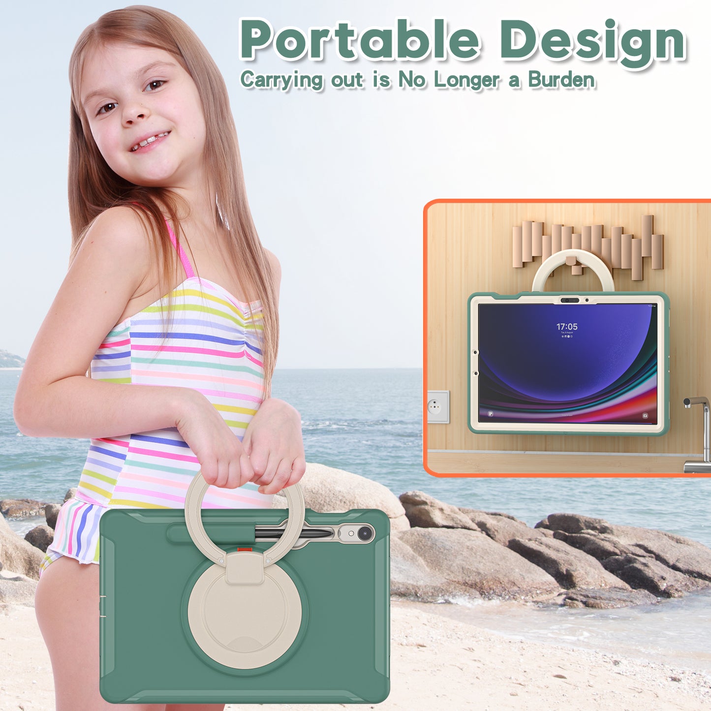 For Samsung Galaxy Tab S9 FE / S7 T870 / S8 X700 / S9 X710 Case Kickstand Tablet Cover with Pen Slot