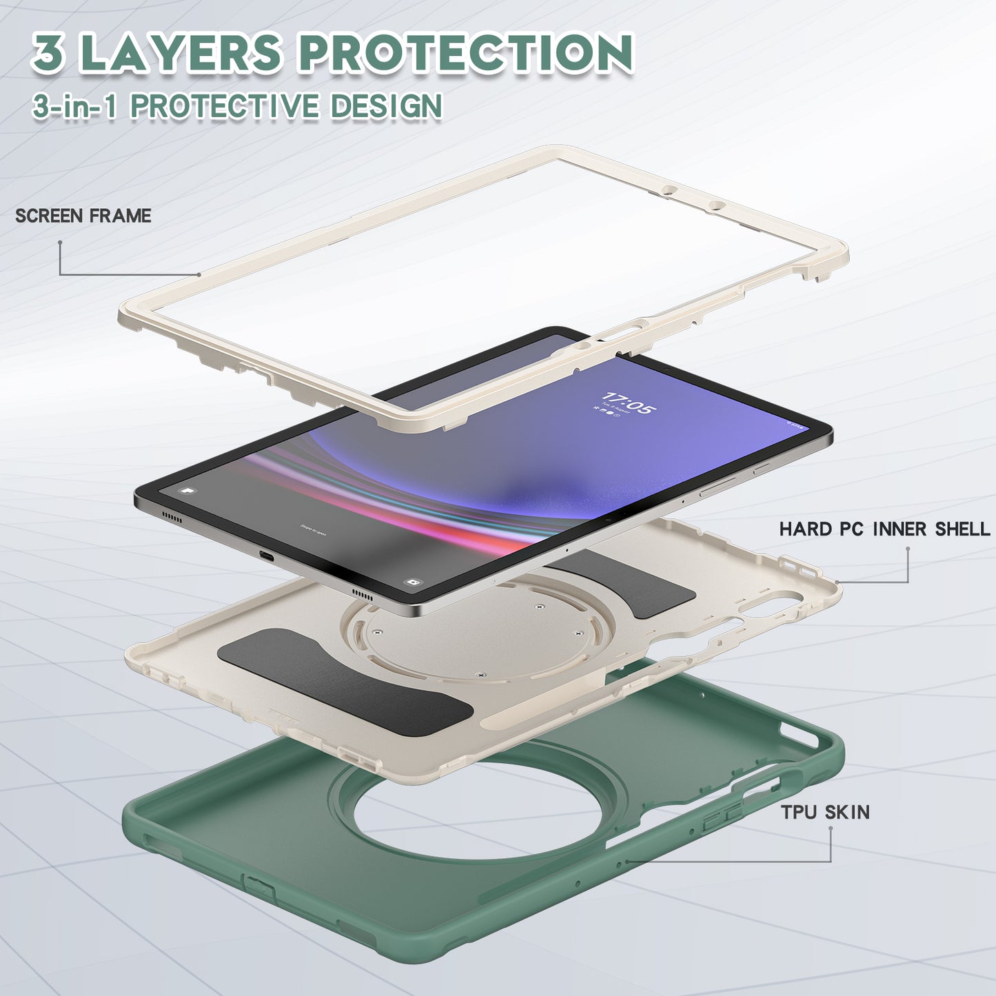 For Samsung Galaxy Tab S9 FE / S7 T870 / S8 X700 / S9 X710 Case Kickstand Tablet Cover with Pen Slot
