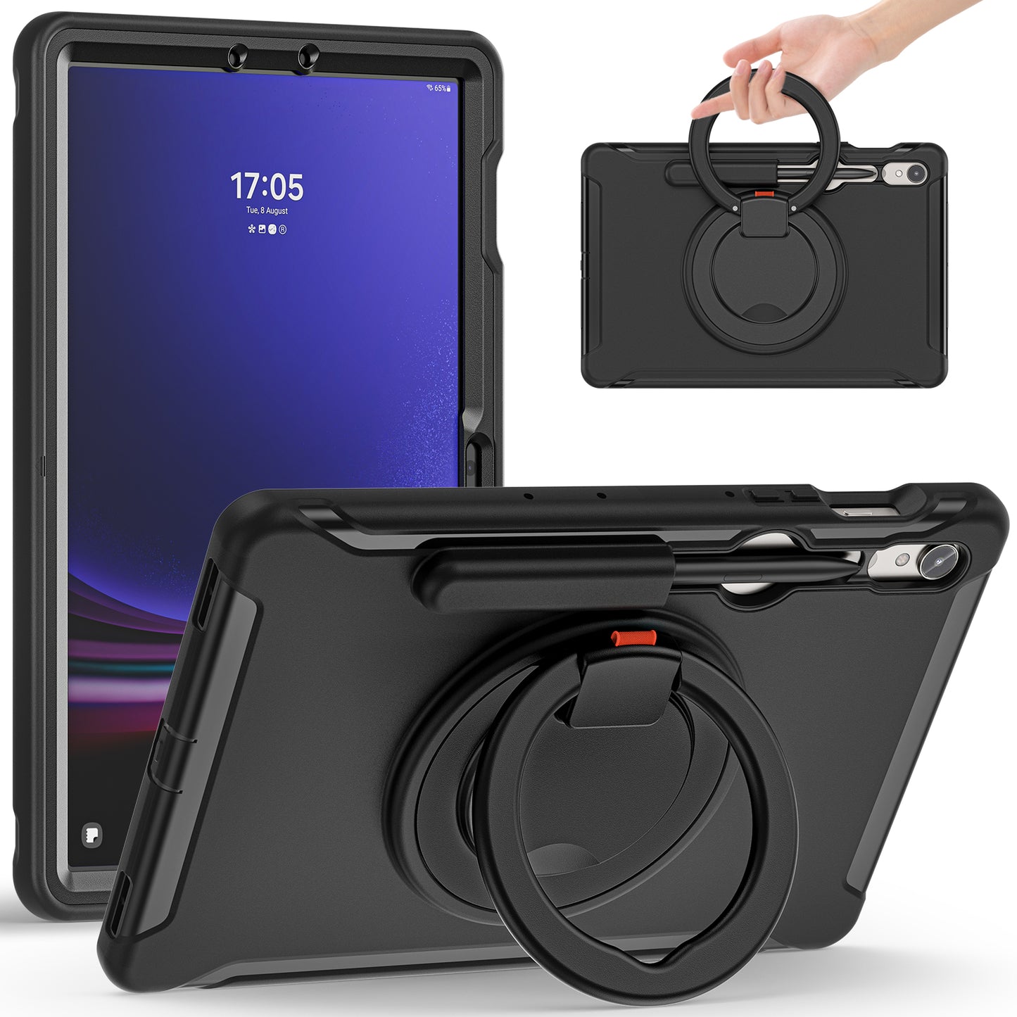 For Samsung Galaxy Tab S9 FE / S7 T870 / S8 X700 / S9 X710 Case Kickstand Tablet Cover with Pen Slot