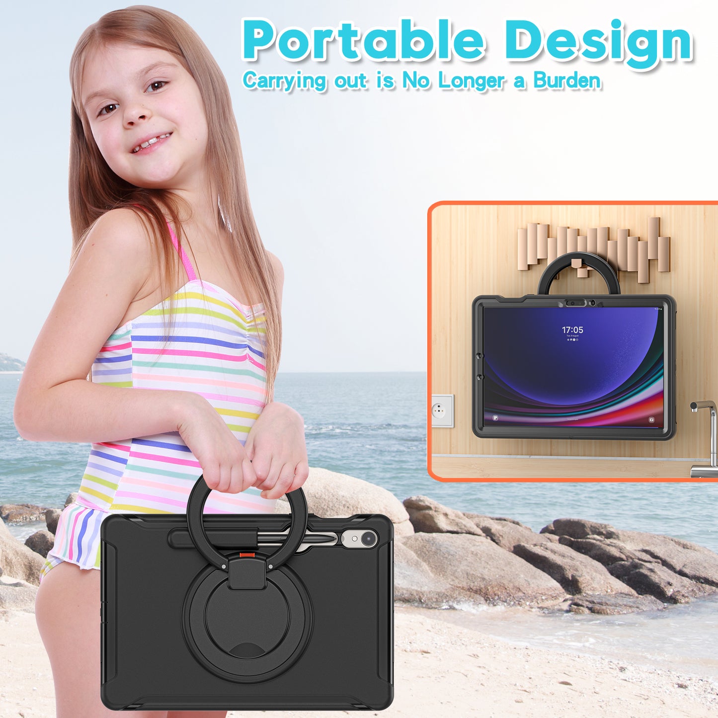 For Samsung Galaxy Tab S9 FE / S7 T870 / S8 X700 / S9 X710 Case Kickstand Tablet Cover with Pen Slot