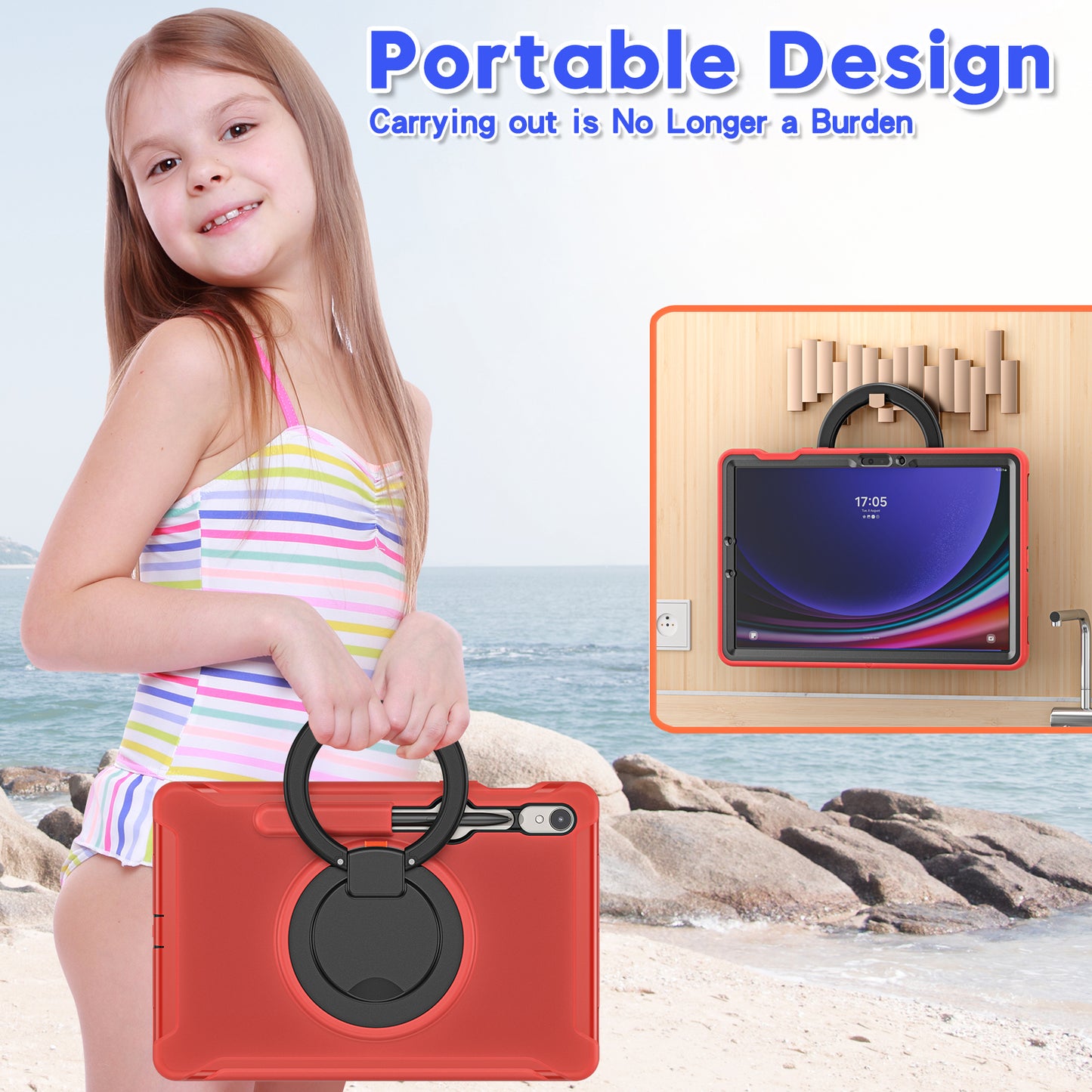 For Samsung Galaxy Tab S9 FE / S7 T870 / S8 X700 / S9 X710 Case Kickstand Tablet Cover with Pen Slot