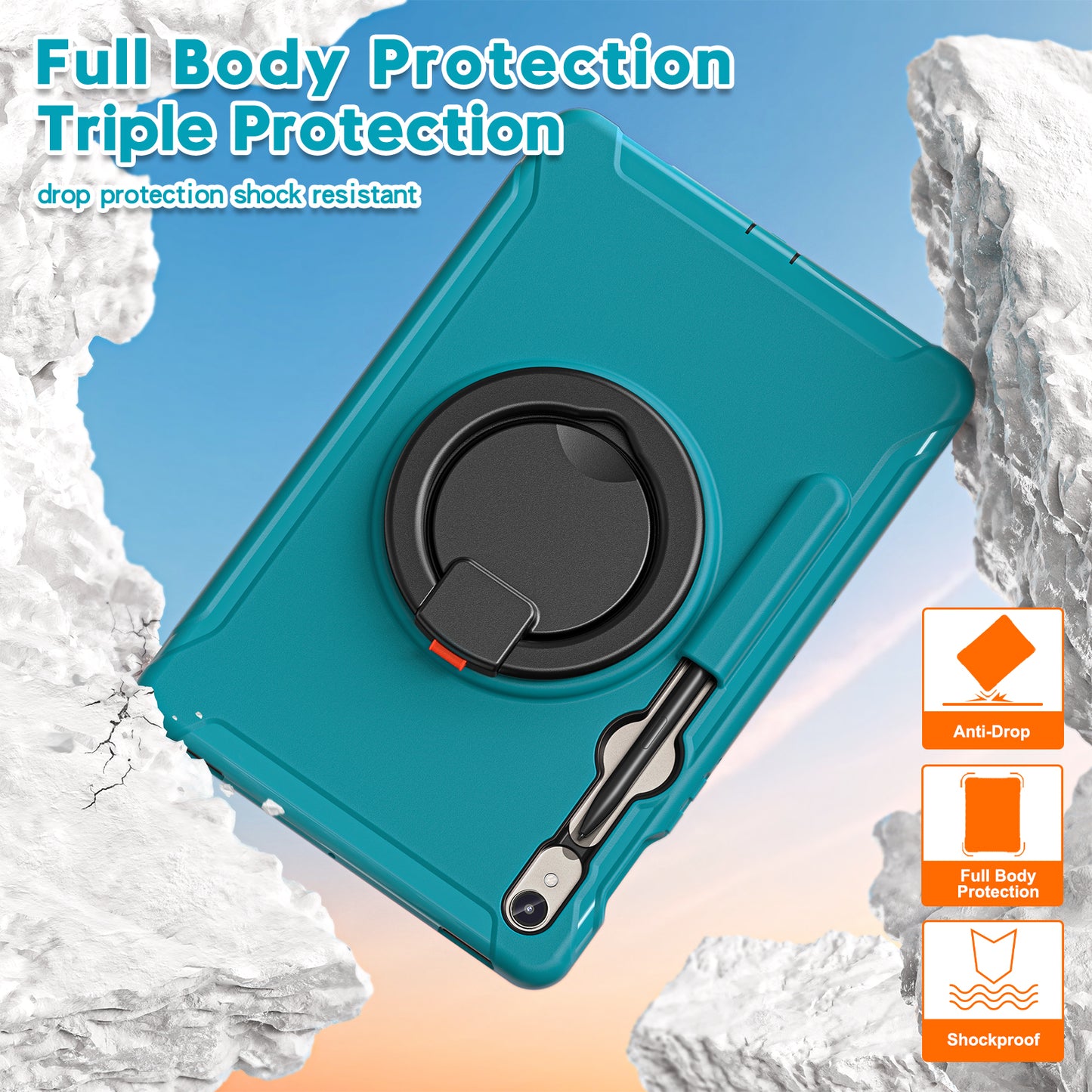 For Samsung Galaxy Tab S9 FE / S7 T870 / S8 X700 / S9 X710 Case Kickstand Tablet Cover with Pen Slot