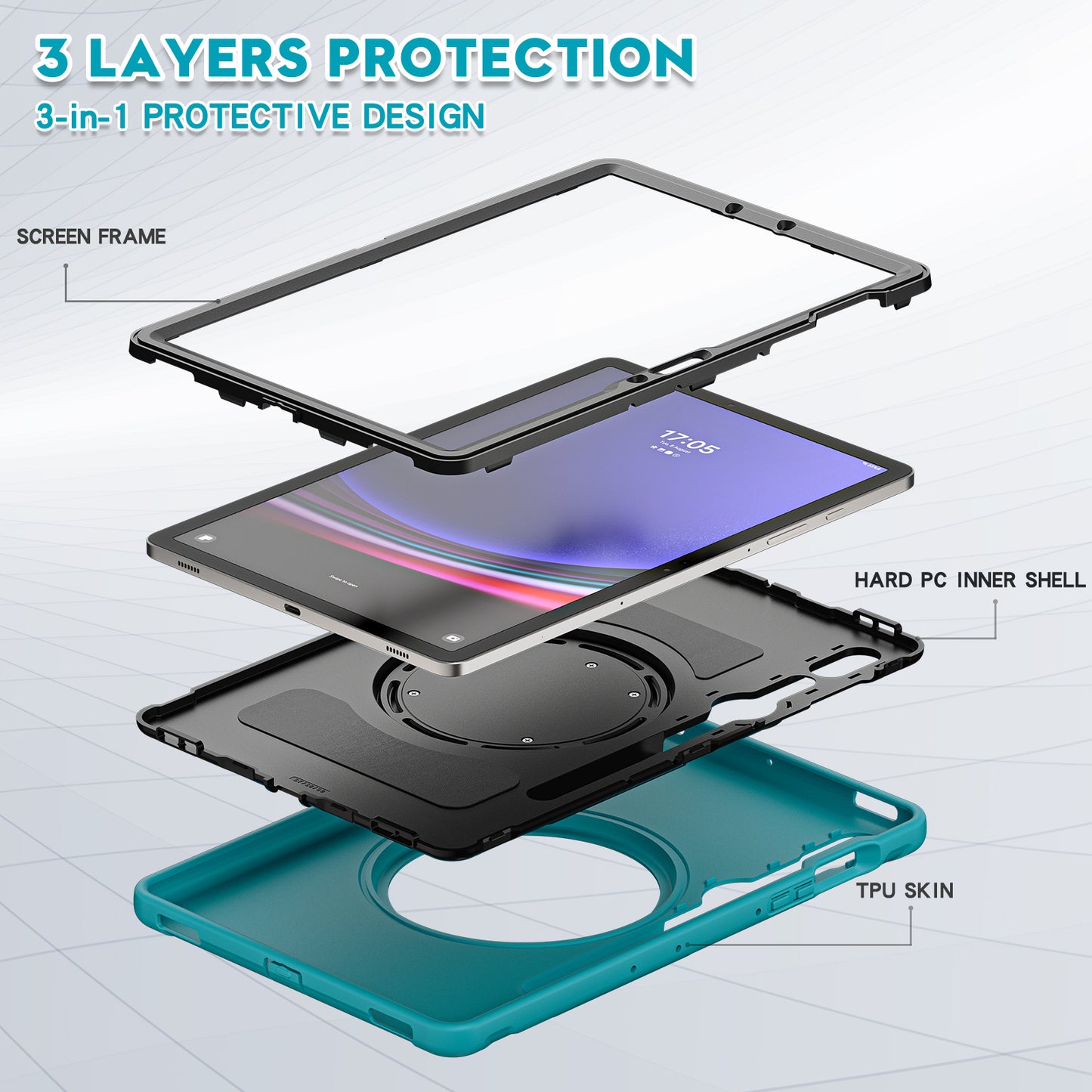 For Samsung Galaxy Tab S9 FE / S7 T870 / S8 X700 / S9 X710 Case Kickstand Tablet Cover with Pen Slot