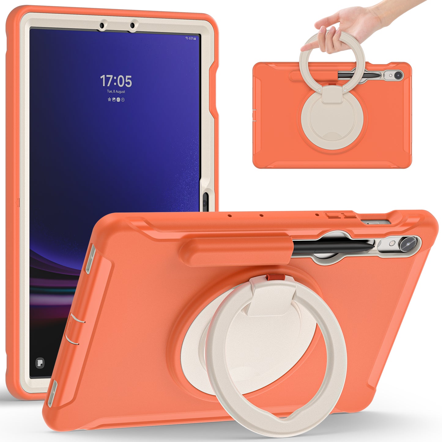 For Samsung Galaxy Tab S9 FE / S7 T870 / S8 X700 / S9 X710 Case Kickstand Tablet Cover with Pen Slot