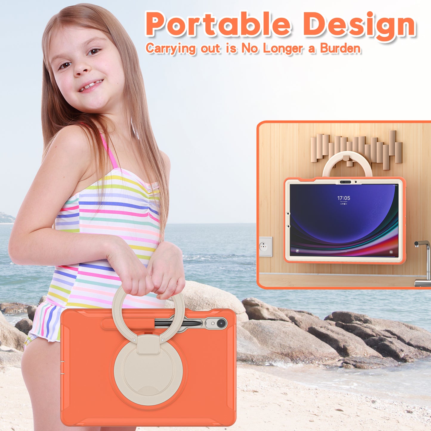 For Samsung Galaxy Tab S9 FE / S7 T870 / S8 X700 / S9 X710 Case Kickstand Tablet Cover with Pen Slot