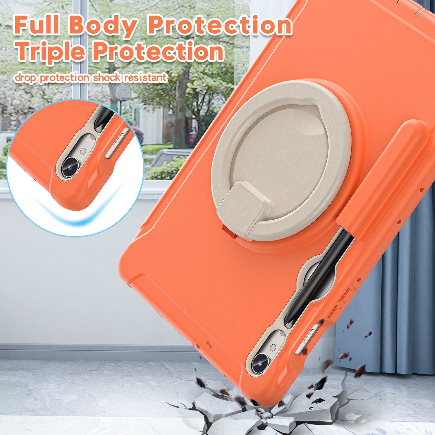 For Samsung Galaxy Tab S9 FE / S7 T870 / S8 X700 / S9 X710 Case Kickstand Tablet Cover with Pen Slot