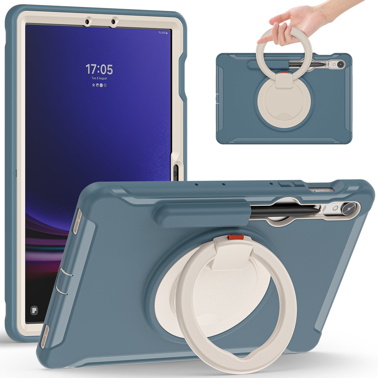 For Samsung Galaxy Tab S9 FE / S7 T870 / S8 X700 / S9 X710 Case Kickstand Tablet Cover with Pen Slot