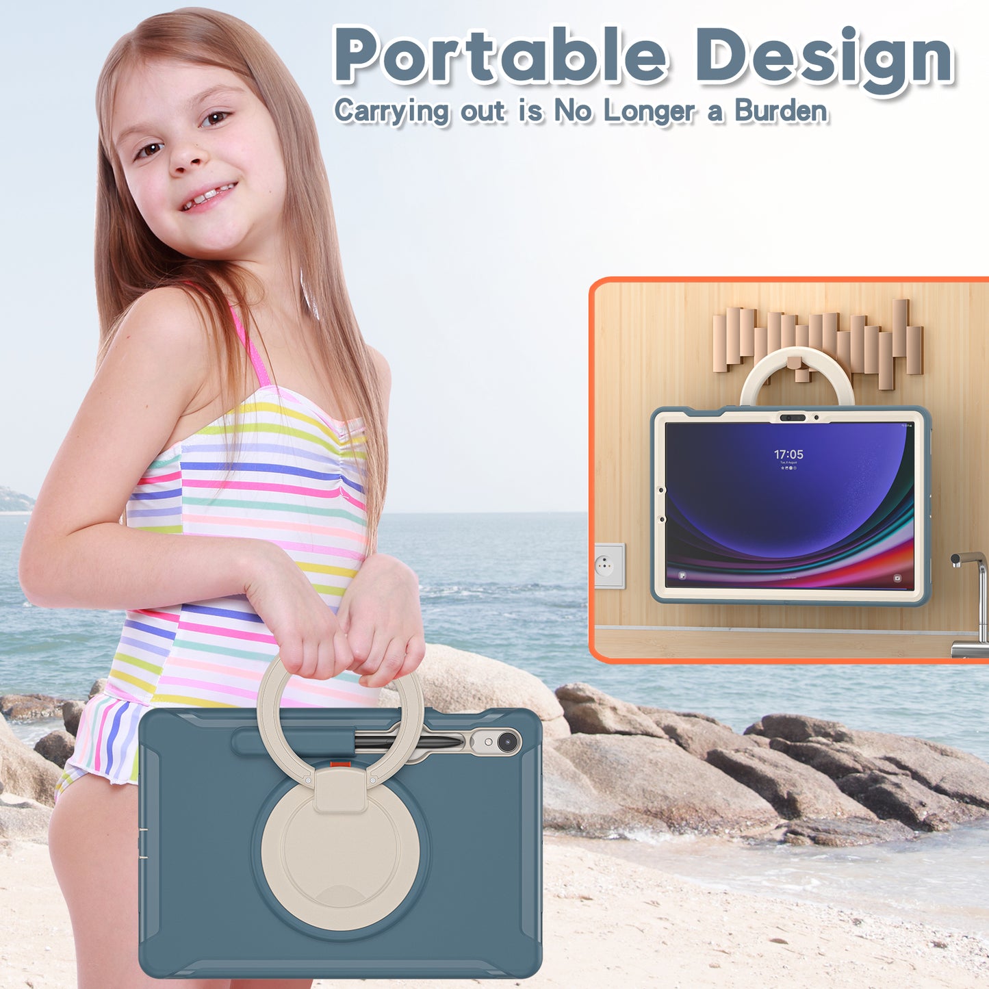 For Samsung Galaxy Tab S9 FE / S7 T870 / S8 X700 / S9 X710 Case Kickstand Tablet Cover with Pen Slot