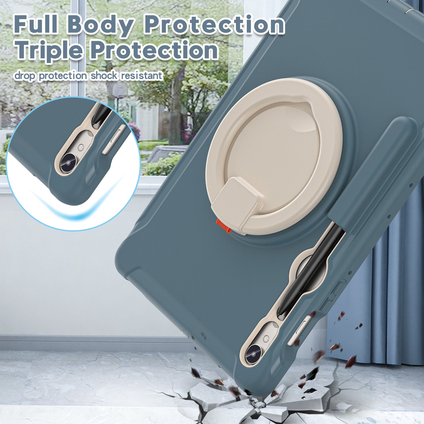 For Samsung Galaxy Tab S9 FE / S7 T870 / S8 X700 / S9 X710 Case Kickstand Tablet Cover with Pen Slot