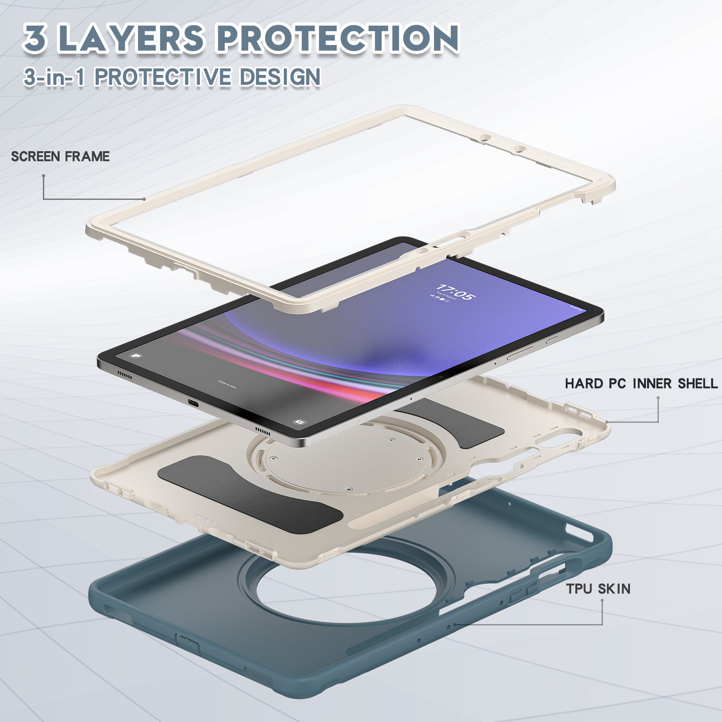 For Samsung Galaxy Tab S9 FE / S7 T870 / S8 X700 / S9 X710 Case Kickstand Tablet Cover with Pen Slot