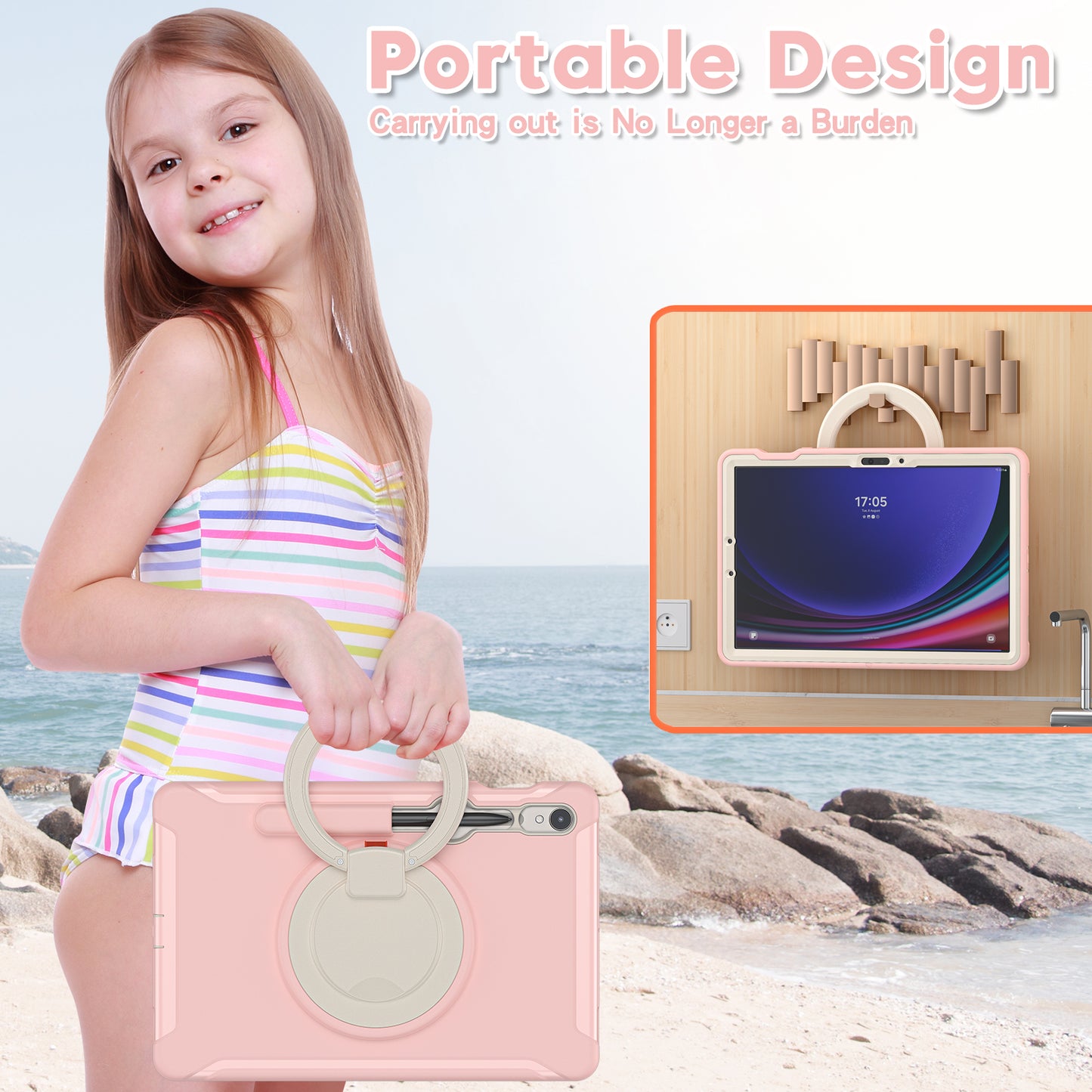 For Samsung Galaxy Tab S9 FE / S7 T870 / S8 X700 / S9 X710 Case Kickstand Tablet Cover with Pen Slot