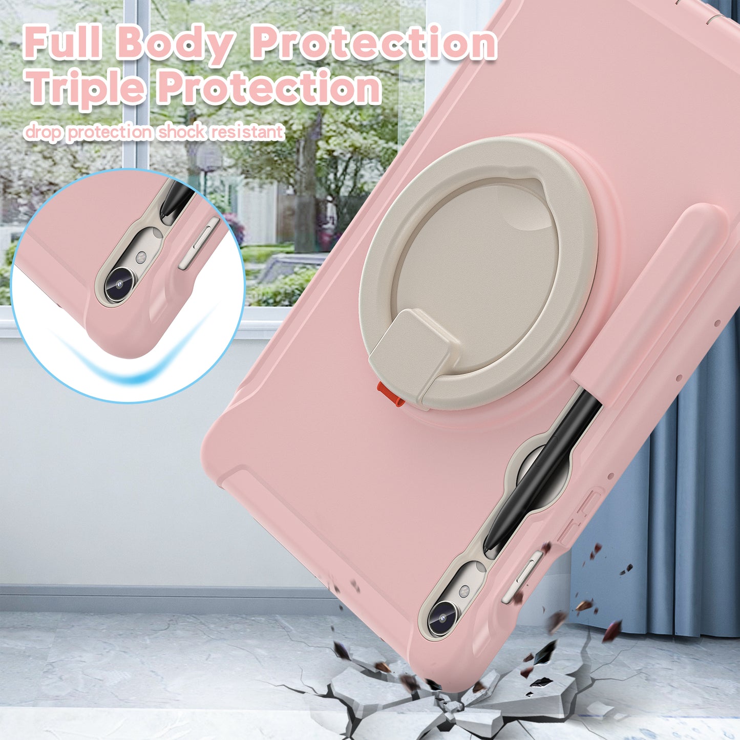 For Samsung Galaxy Tab S9 FE / S7 T870 / S8 X700 / S9 X710 Case Kickstand Tablet Cover with Pen Slot