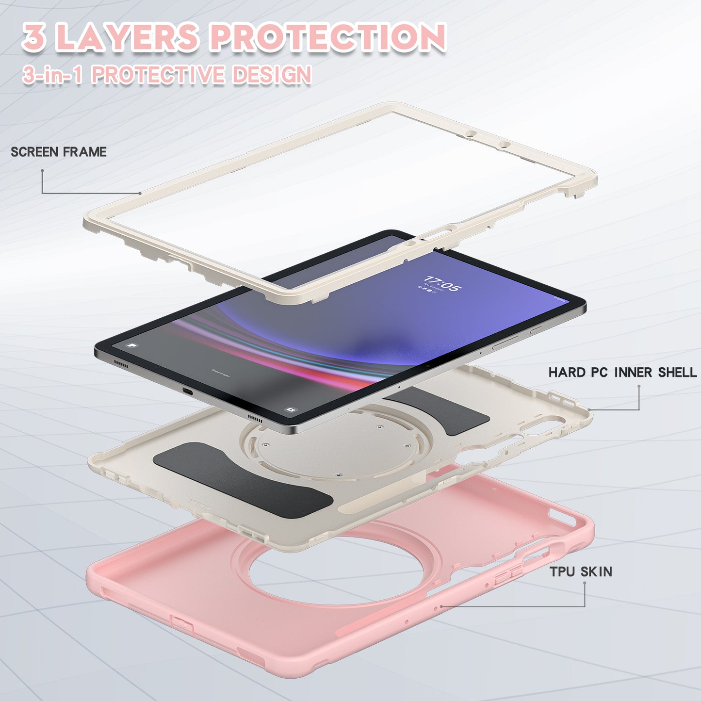 For Samsung Galaxy Tab S9 FE / S7 T870 / S8 X700 / S9 X710 Case Kickstand Tablet Cover with Pen Slot