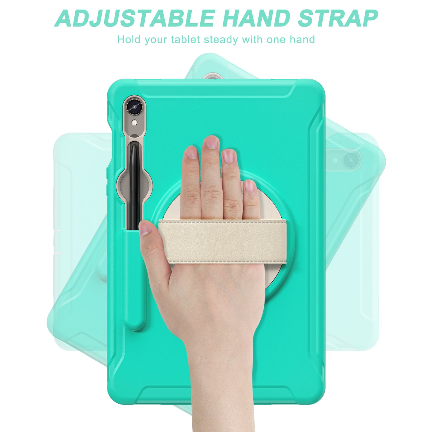 For Samsung Galaxy Tab S9 FE / S7 T870 / S8 X700 / S9 X710 Case PC+TPU Kickstand Tablet Cover with Pen Slot