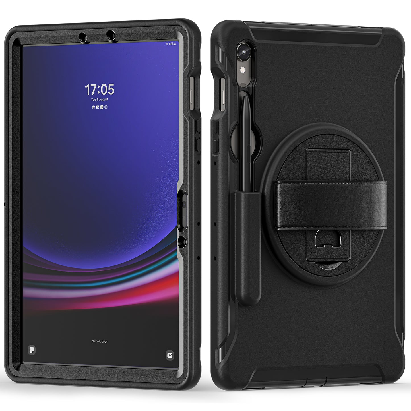 For Samsung Galaxy Tab S9 FE / S7 T870 / S8 X700 / S9 X710 Case PC+TPU Kickstand Tablet Cover with Pen Slot
