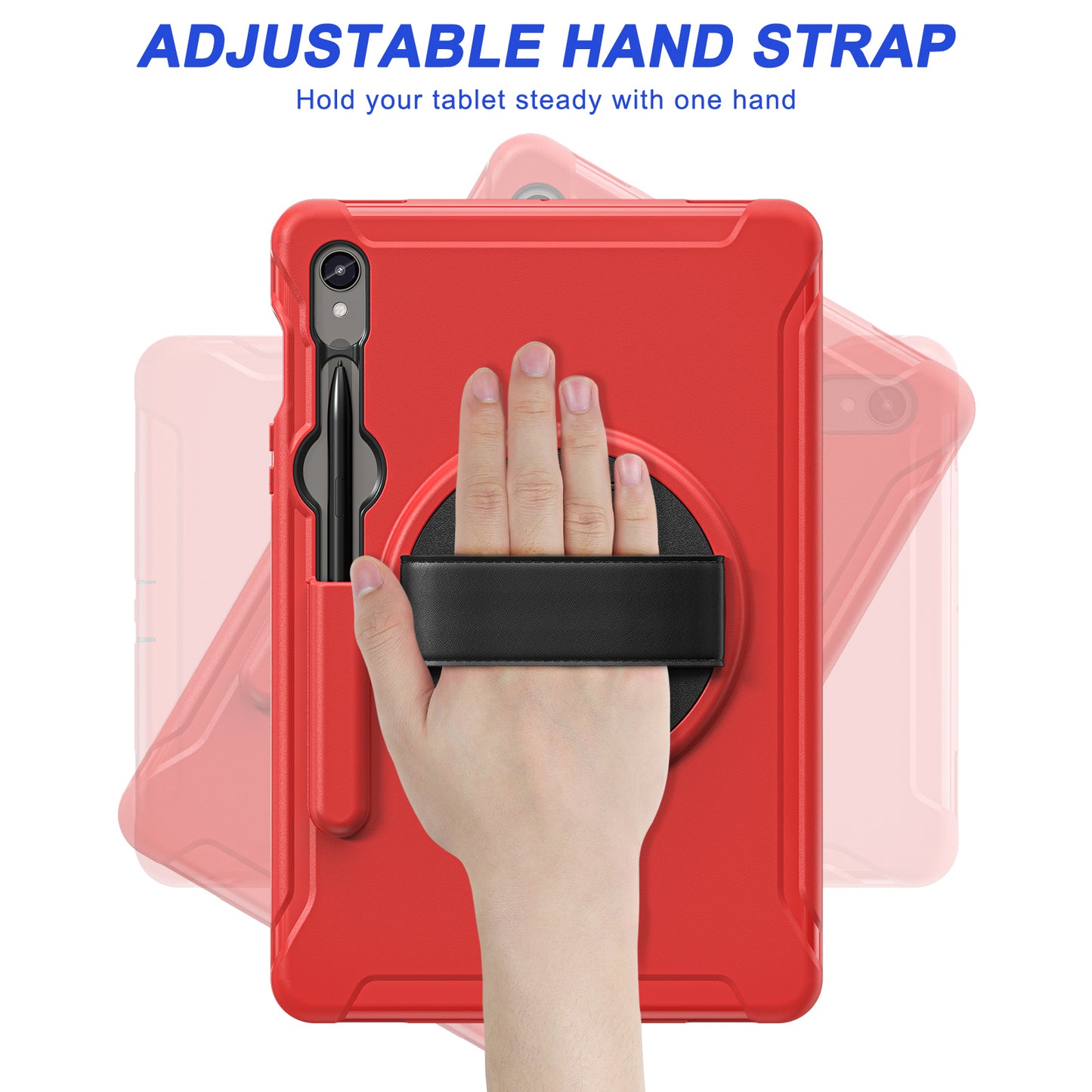For Samsung Galaxy Tab S9 FE / S7 T870 / S8 X700 / S9 X710 Case PC+TPU Kickstand Tablet Cover with Pen Slot