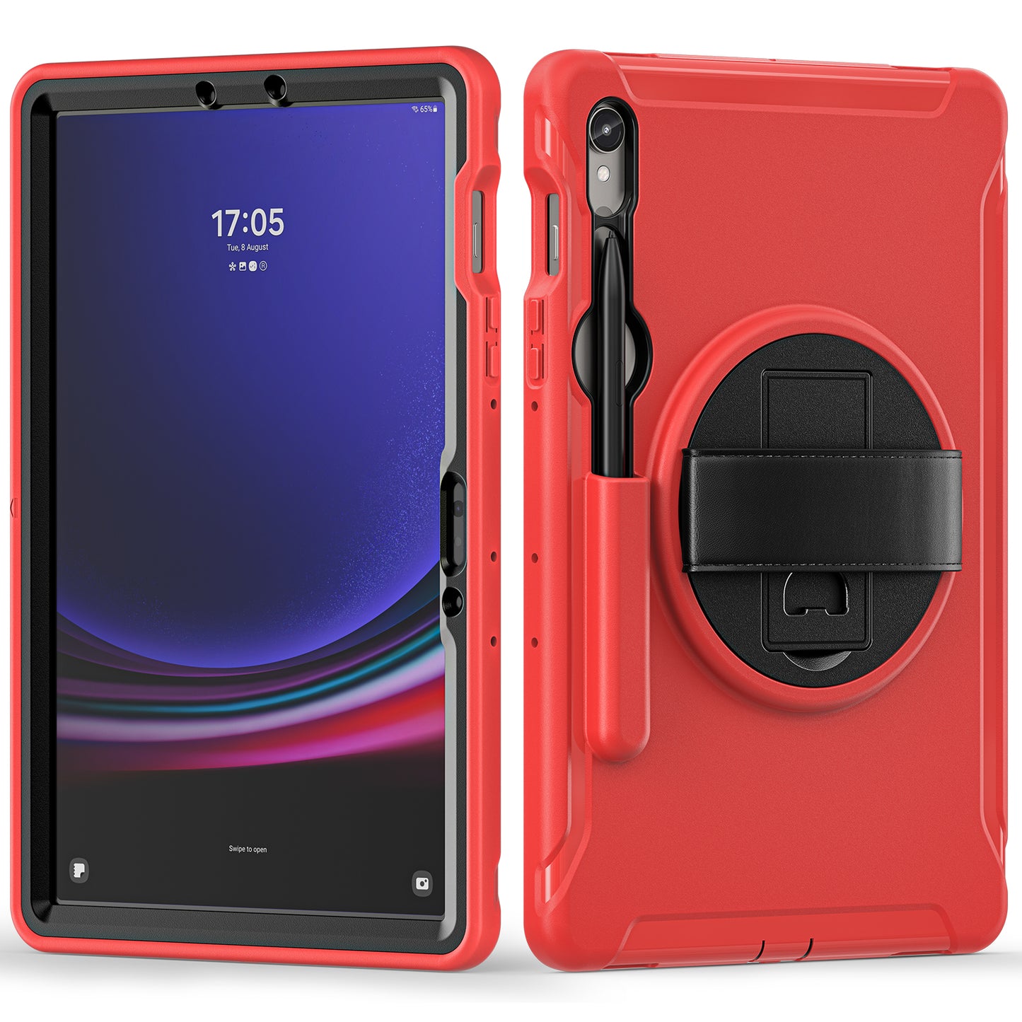 For Samsung Galaxy Tab S9 FE / S7 T870 / S8 X700 / S9 X710 Case PC+TPU Kickstand Tablet Cover with Pen Slot