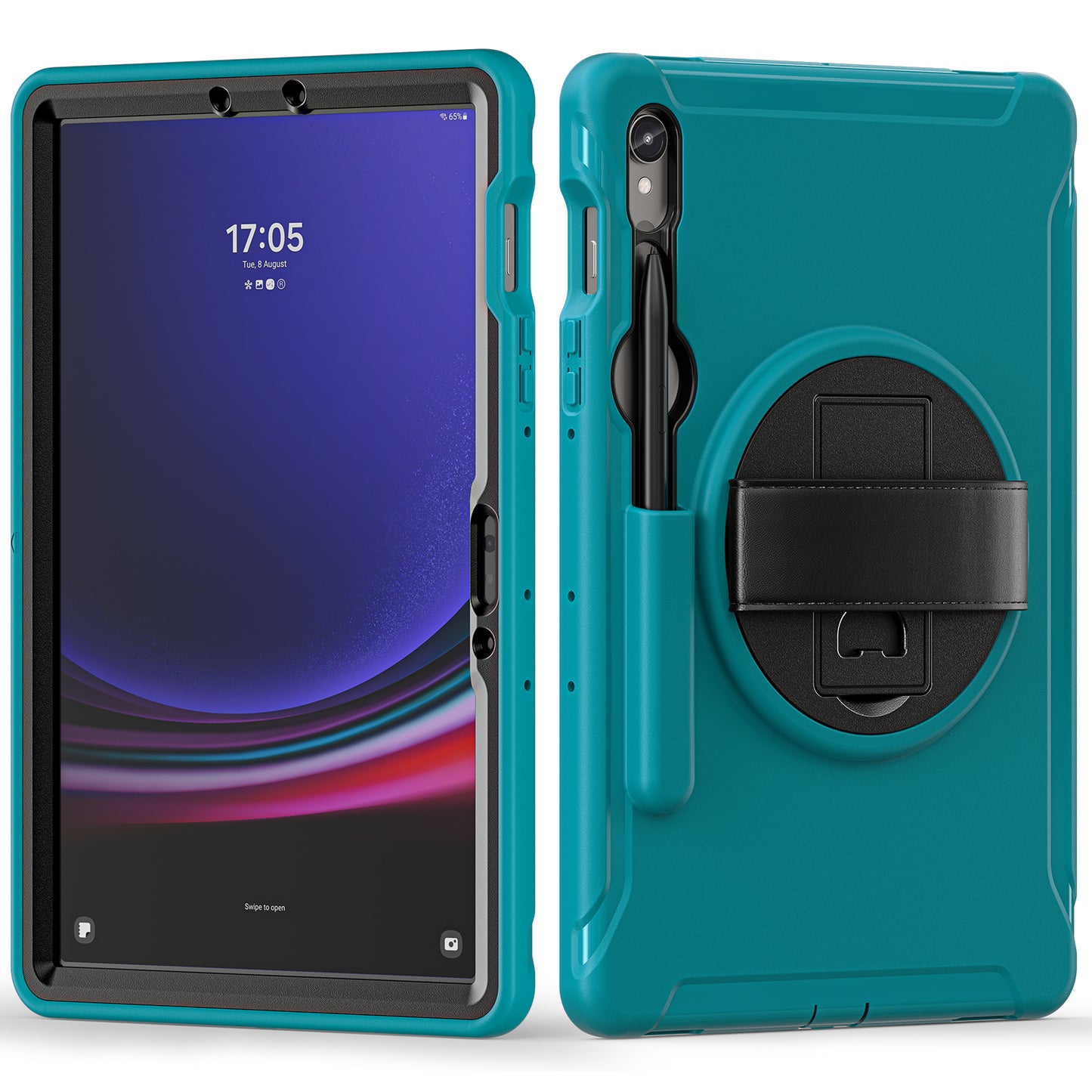For Samsung Galaxy Tab S9 FE / S7 T870 / S8 X700 / S9 X710 Case PC+TPU Kickstand Tablet Cover with Pen Slot