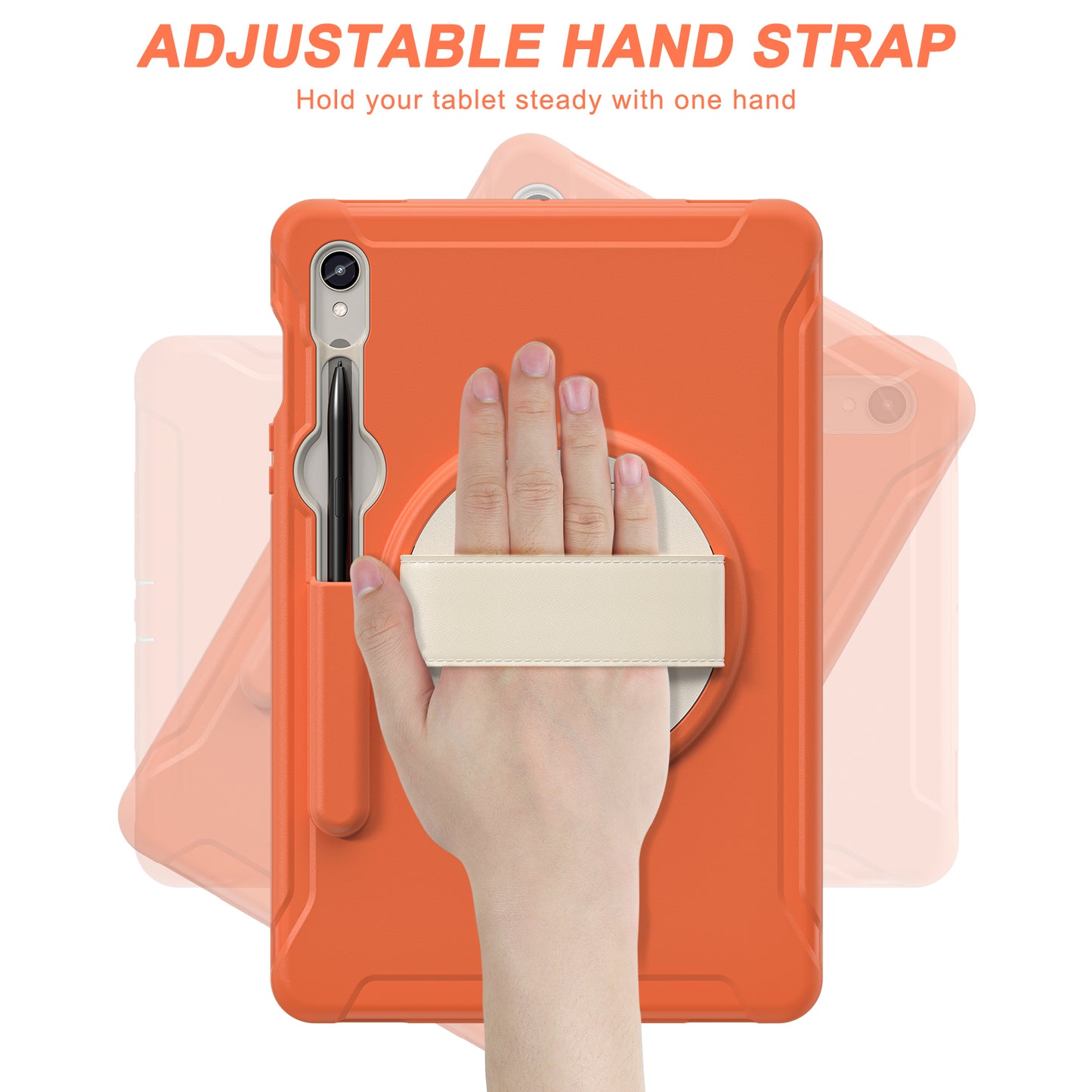 For Samsung Galaxy Tab S9 FE / S7 T870 / S8 X700 / S9 X710 Case PC+TPU Kickstand Tablet Cover with Pen Slot