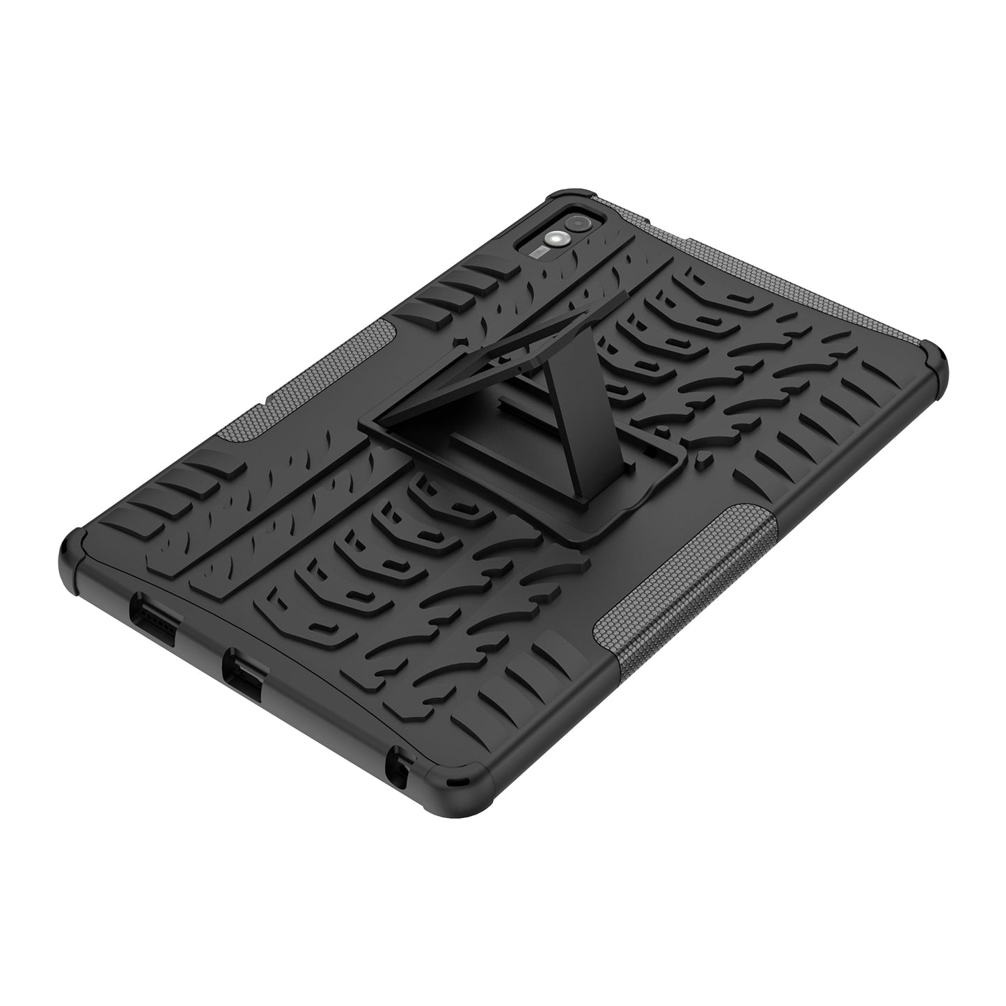For Lenovo Tab M10 5G Case Tyre Pattern PC+TPU Kickstand Tablet Cover
