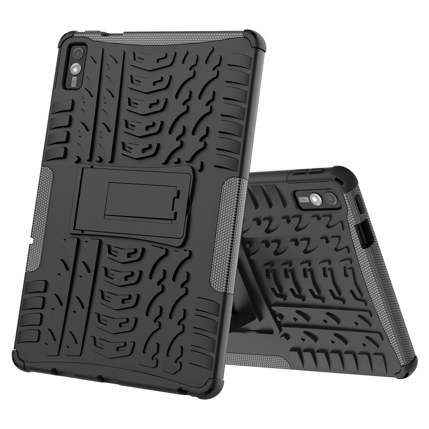 For Lenovo Tab M10 5G Case Tyre Pattern PC+TPU Kickstand Tablet Cover