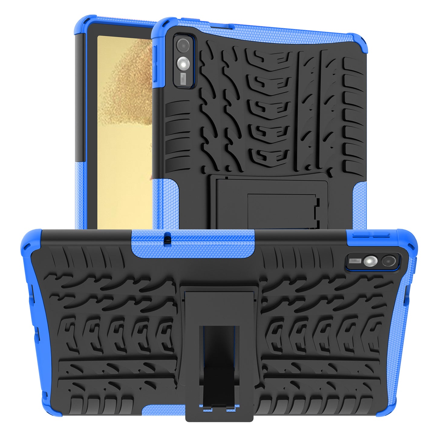 For Lenovo Tab M10 5G Case Tyre Pattern PC+TPU Kickstand Tablet Cover
