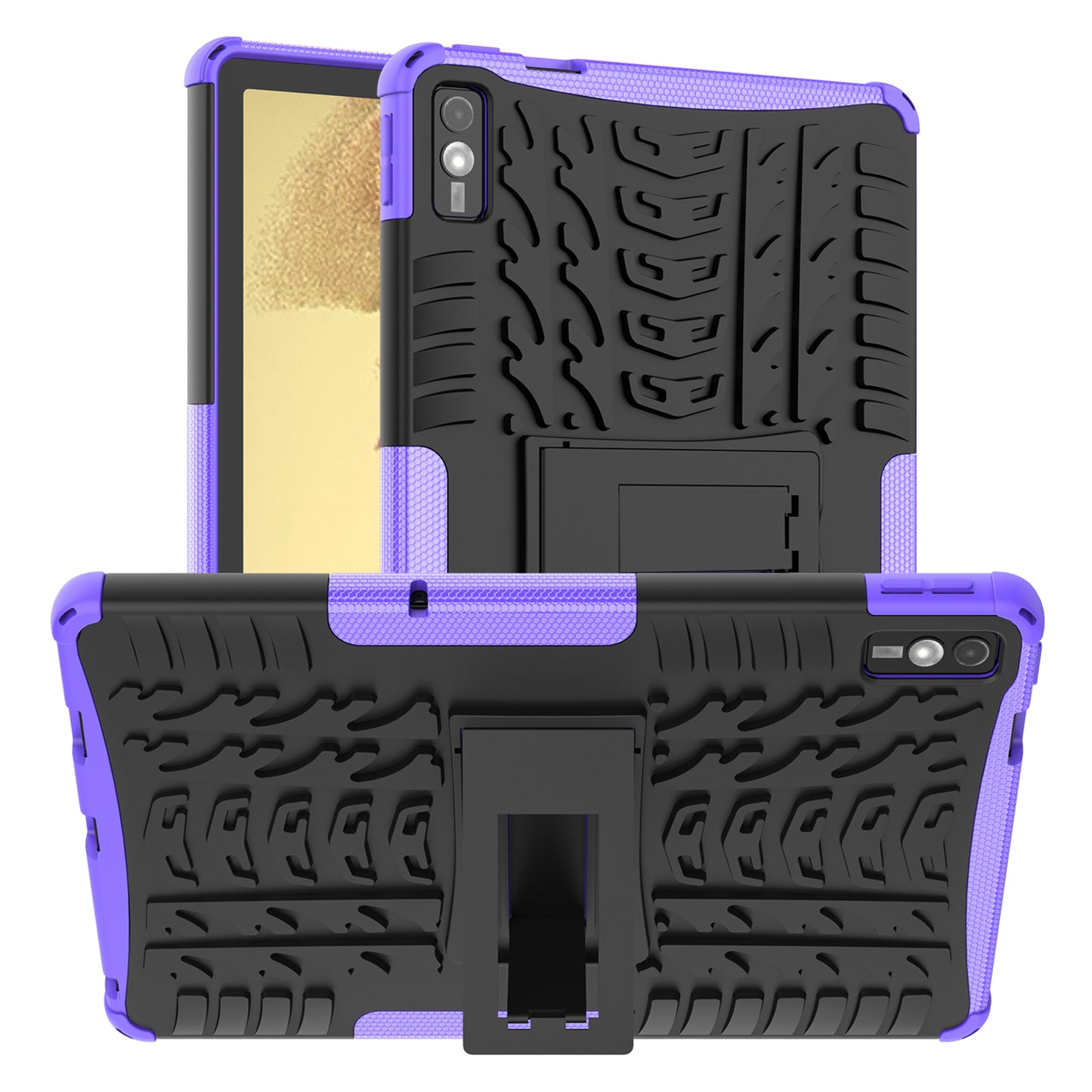For Lenovo Tab M10 5G Case Tyre Pattern PC+TPU Kickstand Tablet Cover