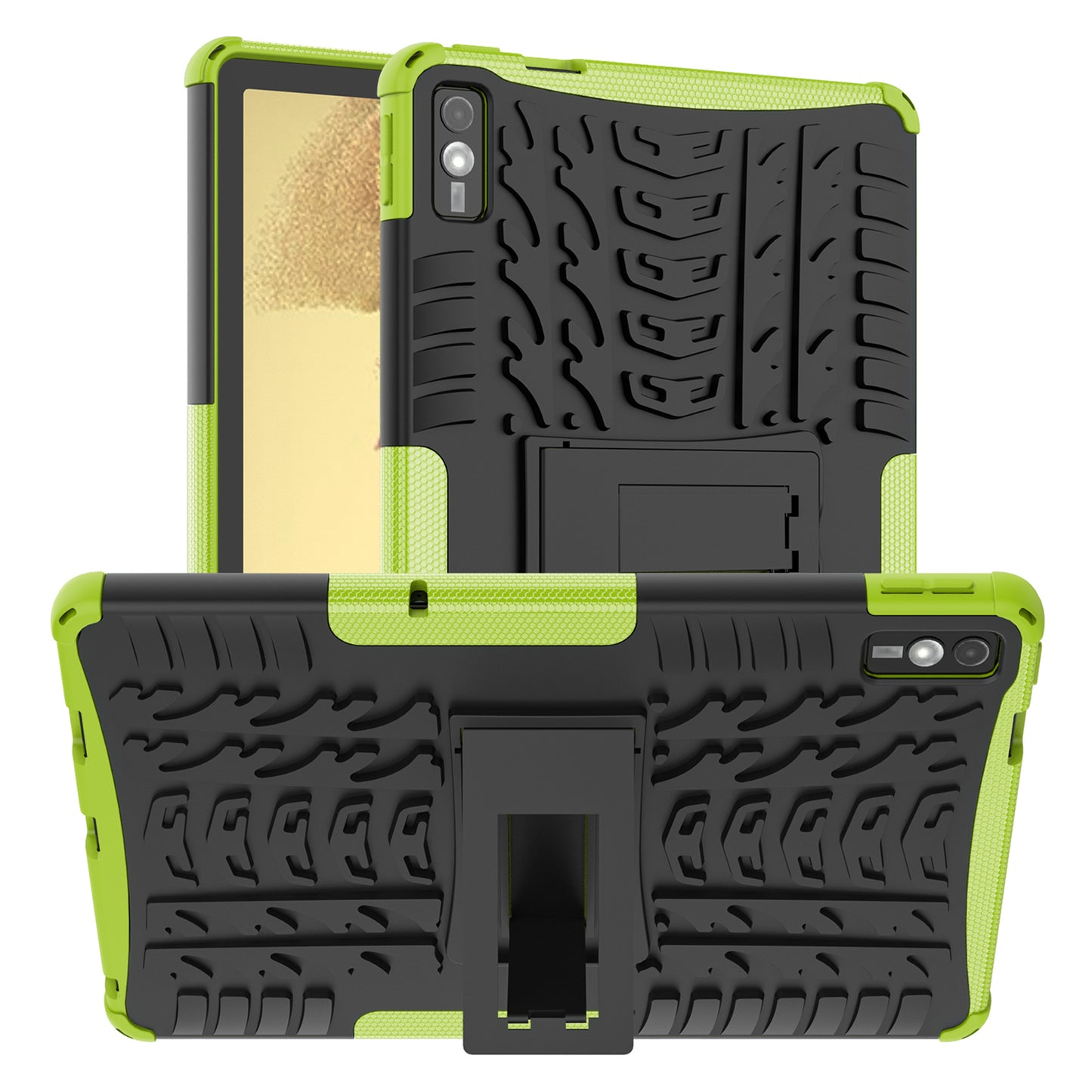 For Lenovo Tab M10 5G Case Tyre Pattern PC+TPU Kickstand Tablet Cover