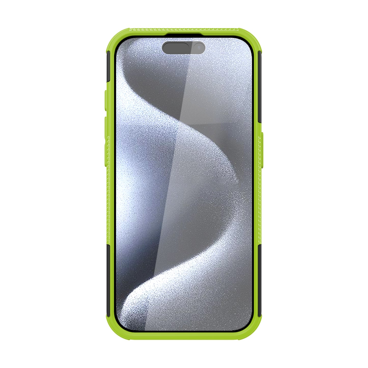 For iPhone 15 Pro PC+TPU Phone Case Tire Texture Anti-Slip Kickstand Cover