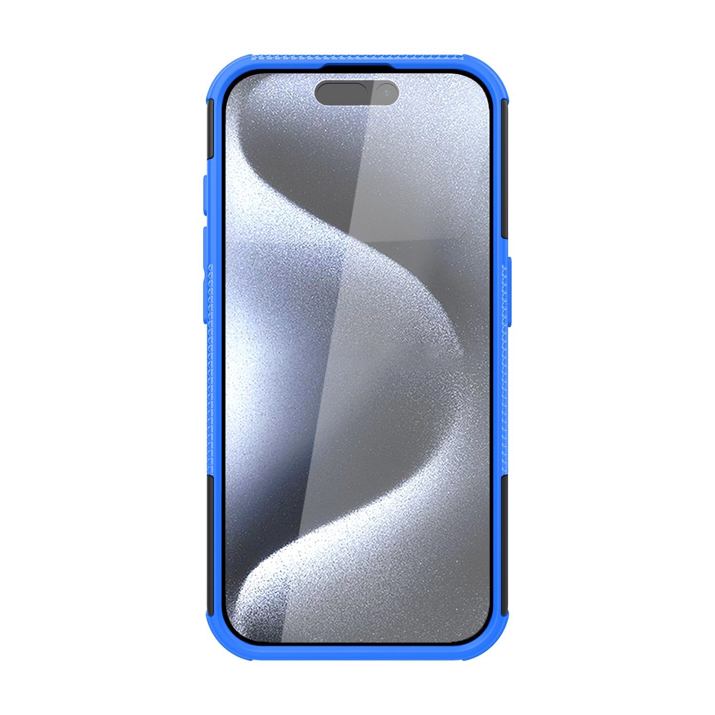 For iPhone 15 Pro PC+TPU Phone Case Tire Texture Anti-Slip Kickstand Cover