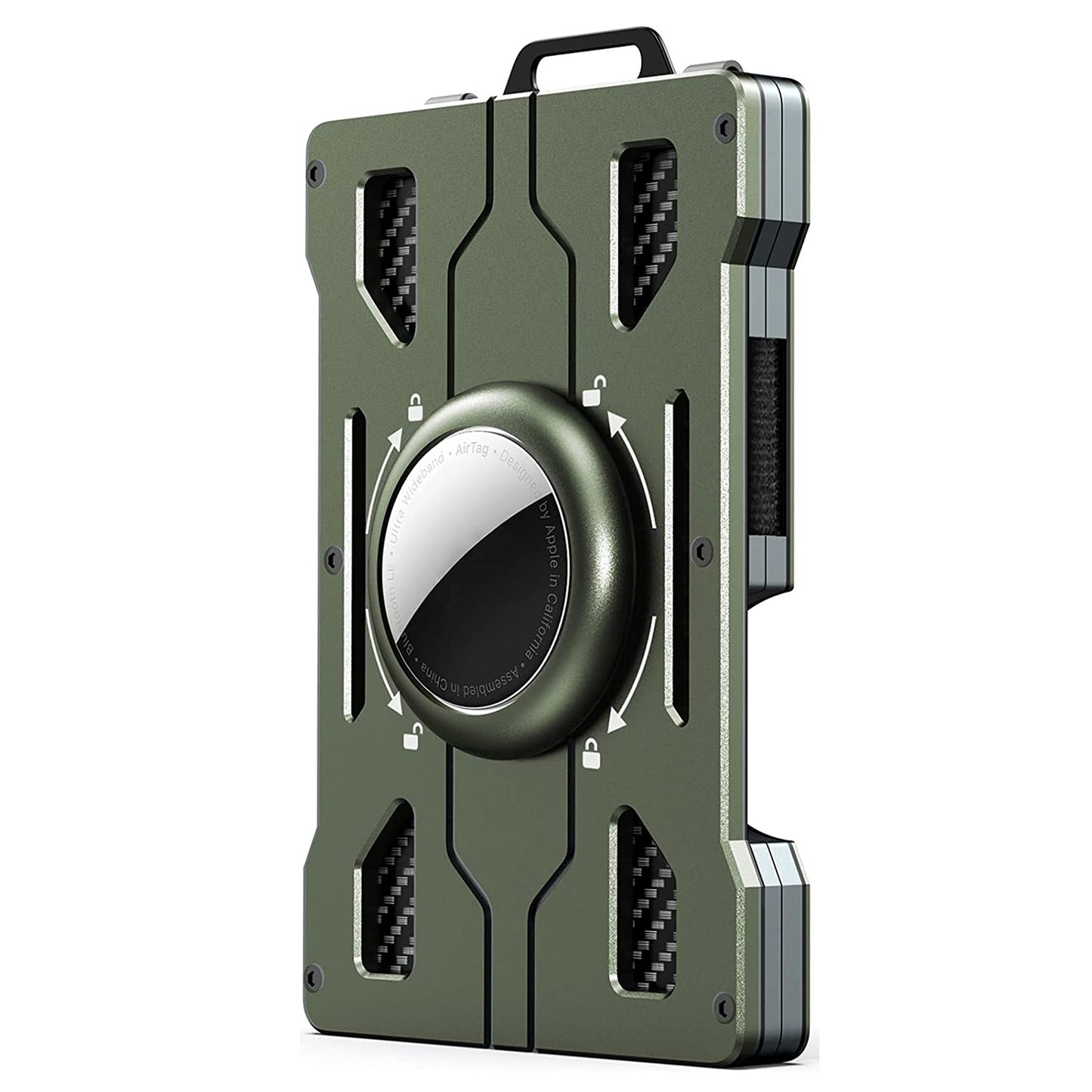 BIIGELL KB002 Multifunction Metal Card Holder for Apple AirTag, Clip-on Design Card Protection Case Card Carrying Pouch