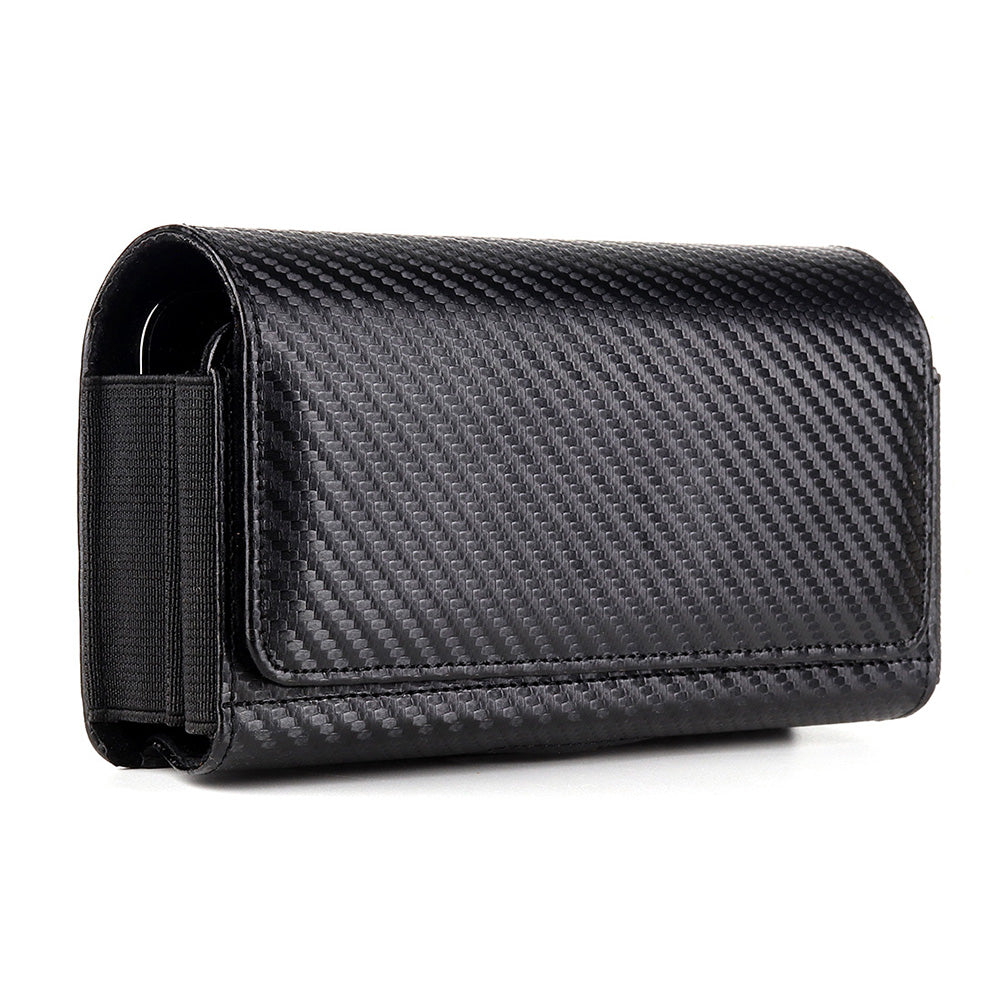 17.2 x 9.5 x 4cm Dual Smartphone Belt Pouch Horizontal Cell Phones PU Leather Waist Phone Bag