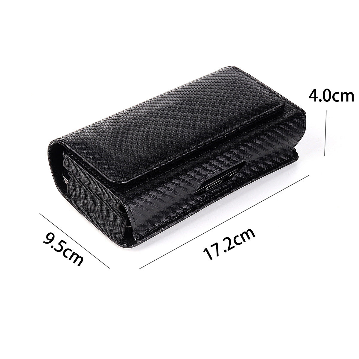 17.2 x 9.5 x 4cm Dual Smartphone Belt Pouch Horizontal Cell Phones PU Leather Waist Phone Bag