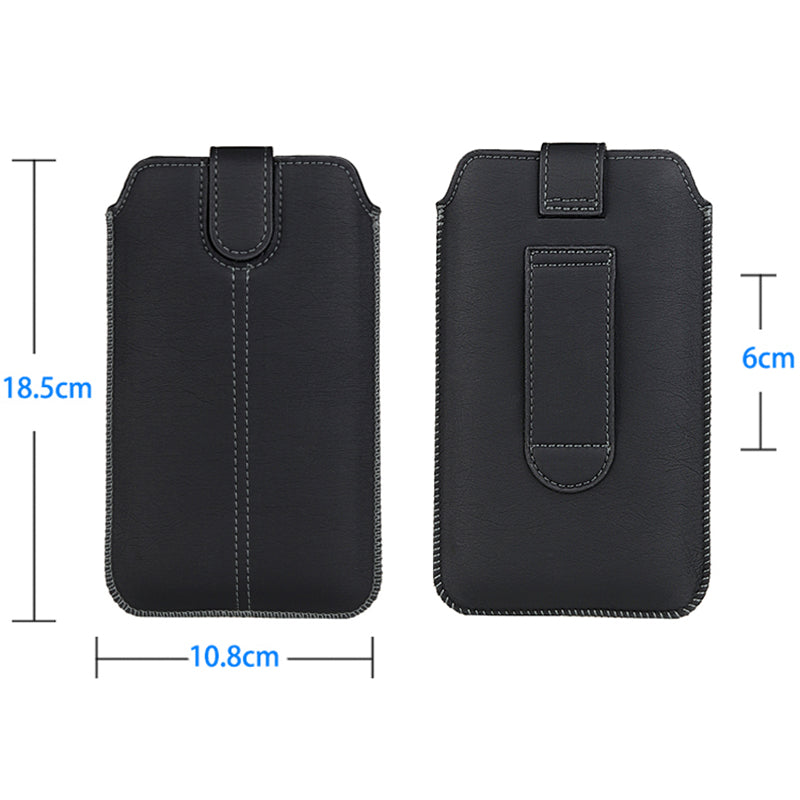 18.5 x 10.8cm Vertical Phone Belt Bag for 7.0 inch Mobile Phones Waist Pouch Universal PU Leather Phone Holder