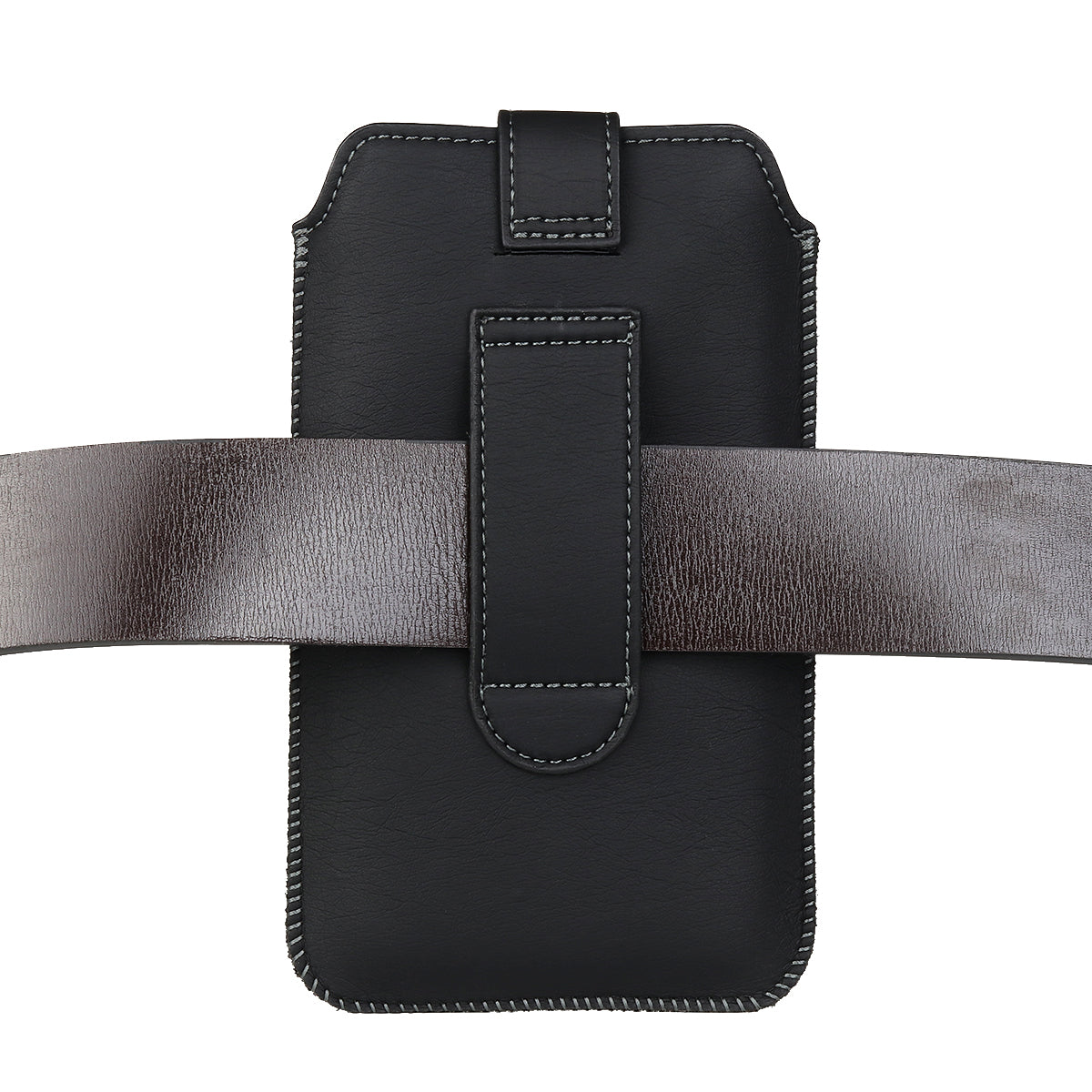 18.5 x 10.8cm Vertical Phone Belt Bag for 7.0 inch Mobile Phones Waist Pouch Universal PU Leather Phone Holder