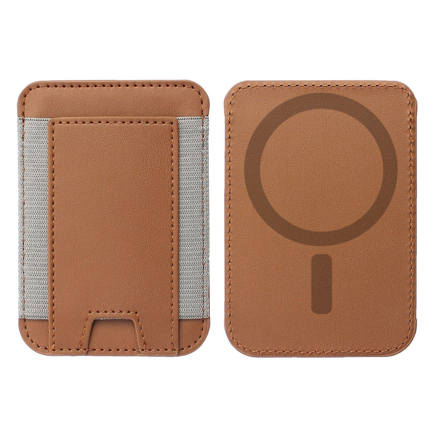 Compatible with MagSafe Magnetic Leather Phone Card Holder Bag Mini Card Storage Pouch for Back of Cell Phone