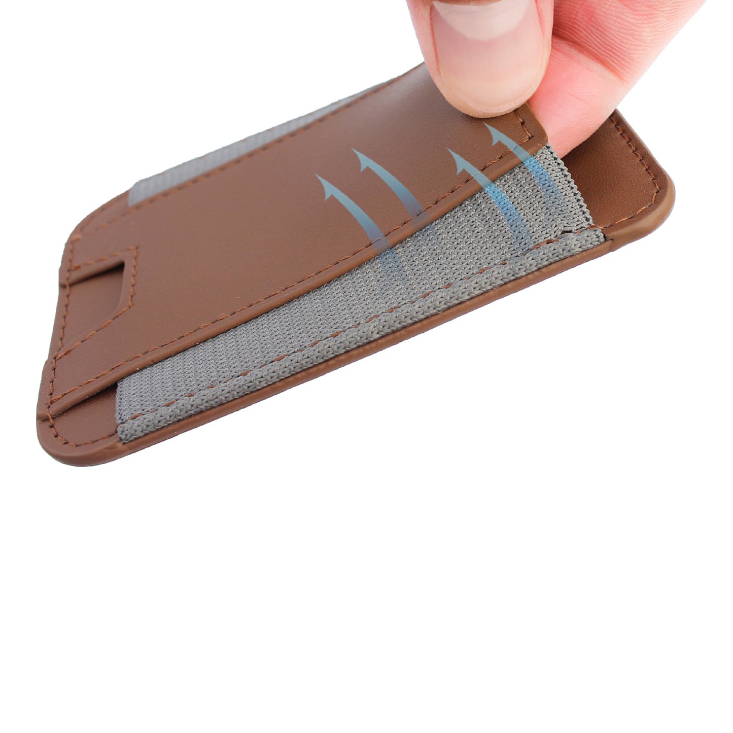 Compatible with MagSafe Magnetic Leather Phone Card Holder Bag Mini Card Storage Pouch for Back of Cell Phone