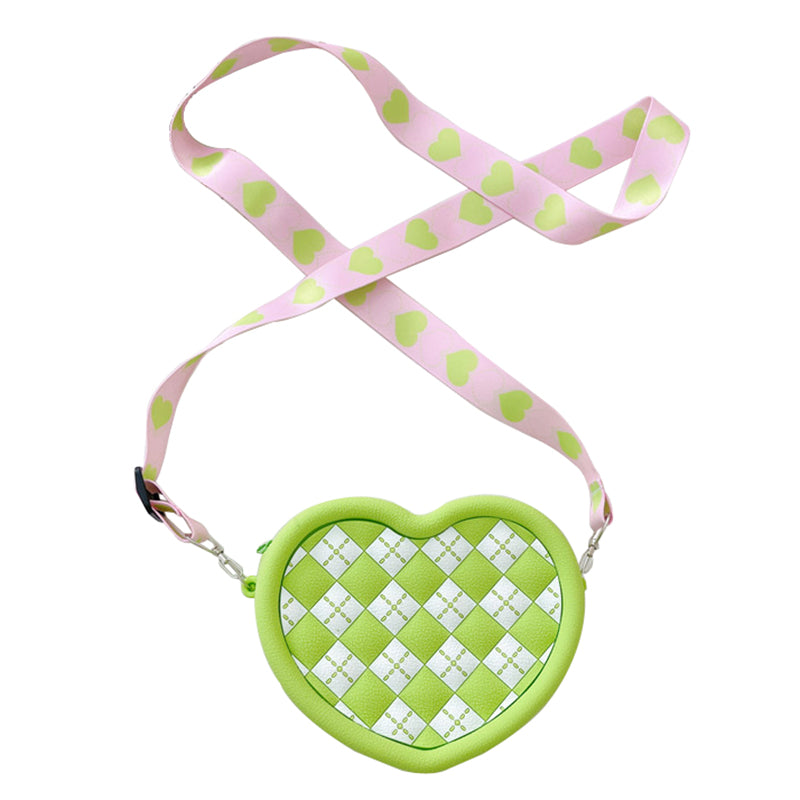 Women Cute Heart Shape Small Shoulder Bag Silicone Crossbody Bag Birthday Gift