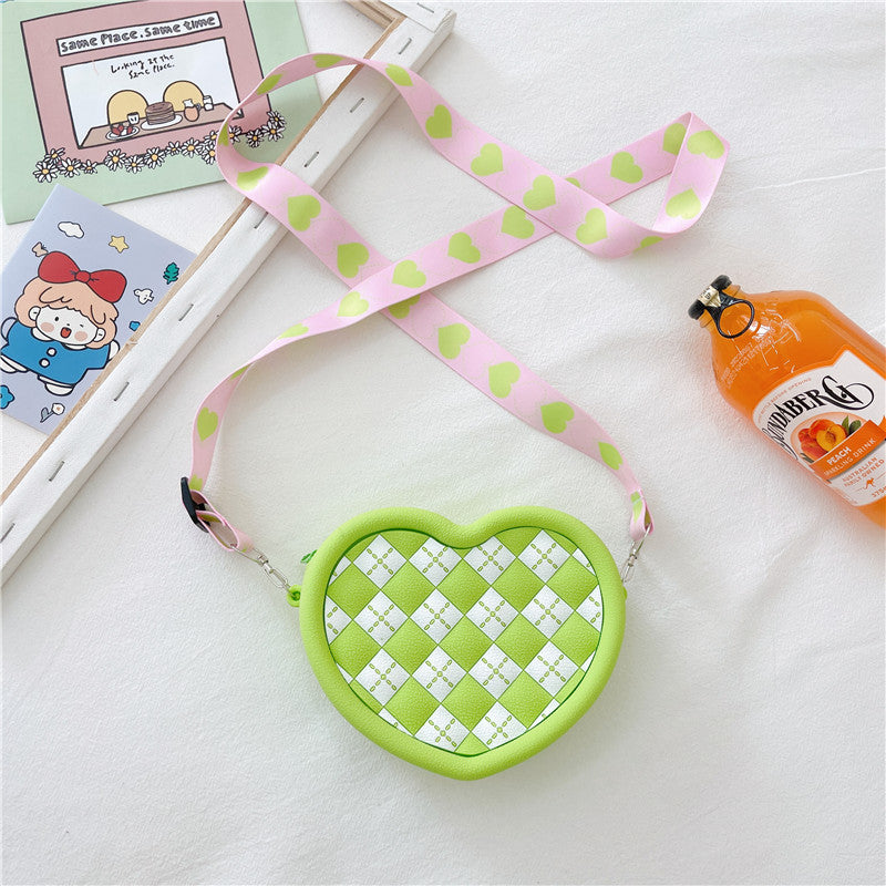 Women Cute Heart Shape Small Shoulder Bag Silicone Crossbody Bag Birthday Gift